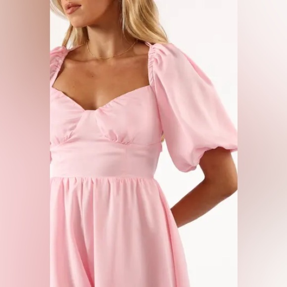 Petal & Pup Billie Satin Romper Pink Girly Feminine Flowy Frilly 2 Puff Sleeve - Picture 3 of 14